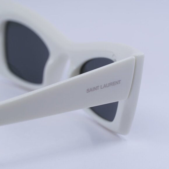Saint Laurent SL702 003 Sunglasses Ivory Cat Eye Frame, Grey Lenses main image 6